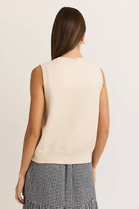 Cream Button Down Sweater