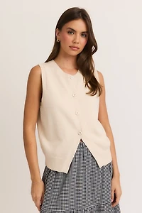 Cream Button Down Sweater