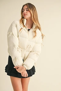 Puffer Jacket With Bows