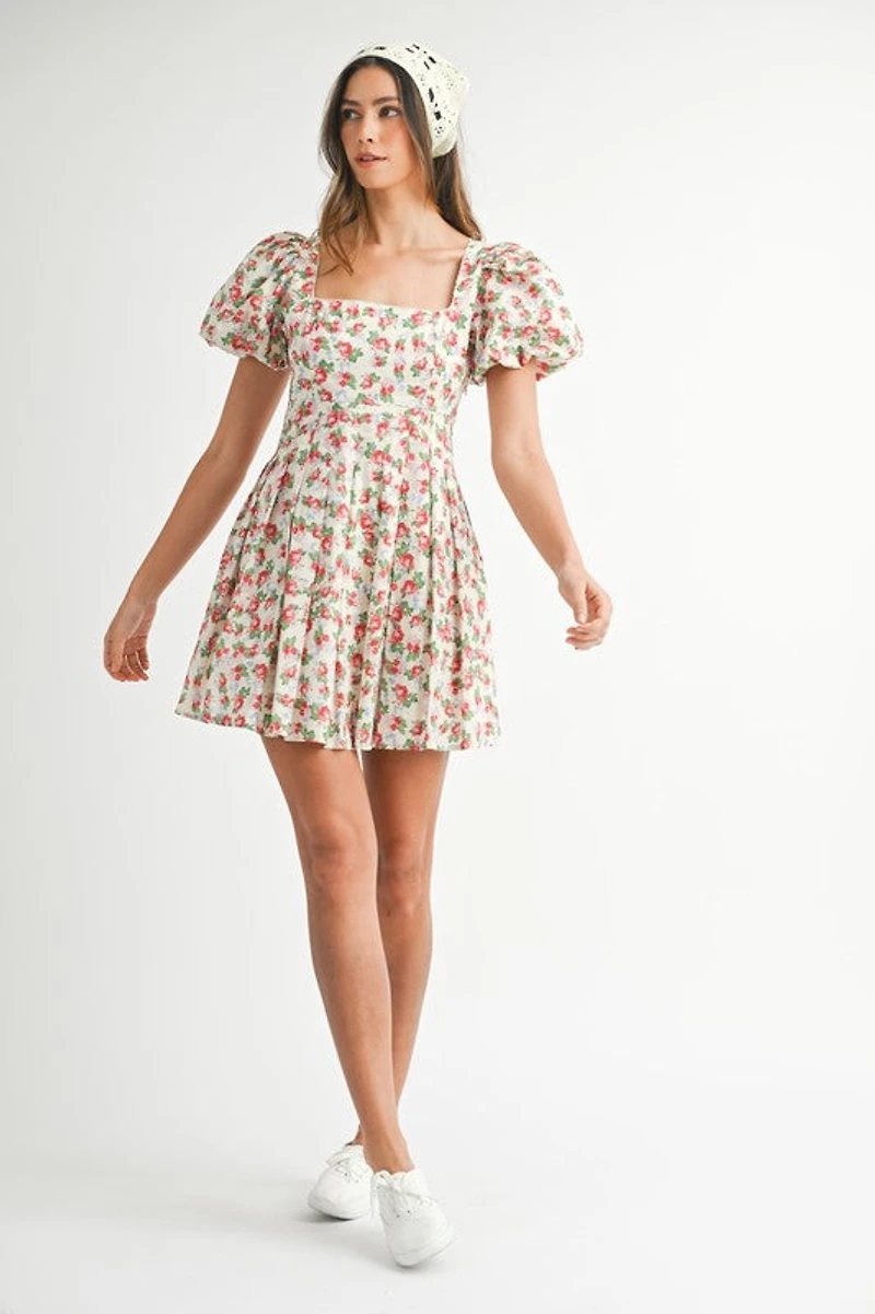 Red Floral Mini Dress