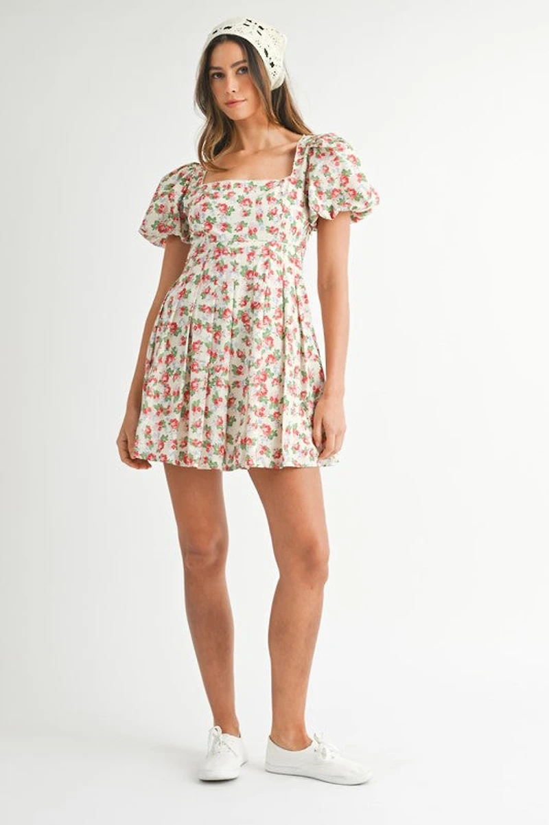Red Floral Mini Dress