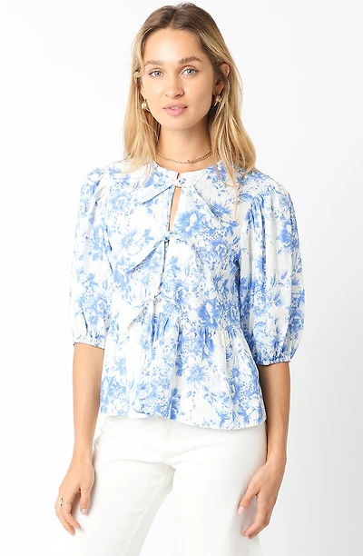 Blue & White Helen Top