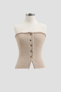 Braided Sleeveless Sweater Top