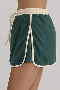 Green Contrast Skirt Set