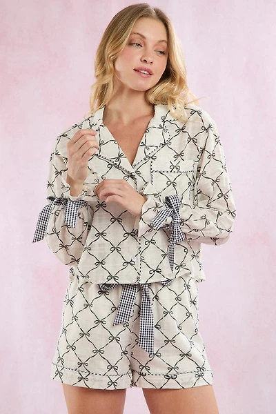 Bow Print Pajama Set