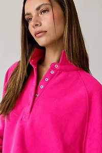 Raspberry Snap Button Collared Sweater