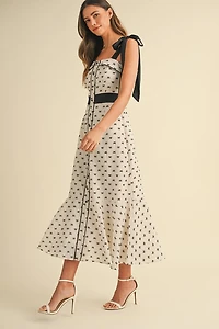 White & Black Bow Maxi