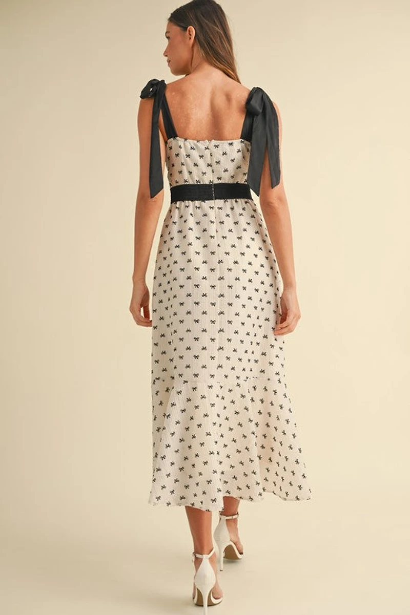White & Black Bow Maxi