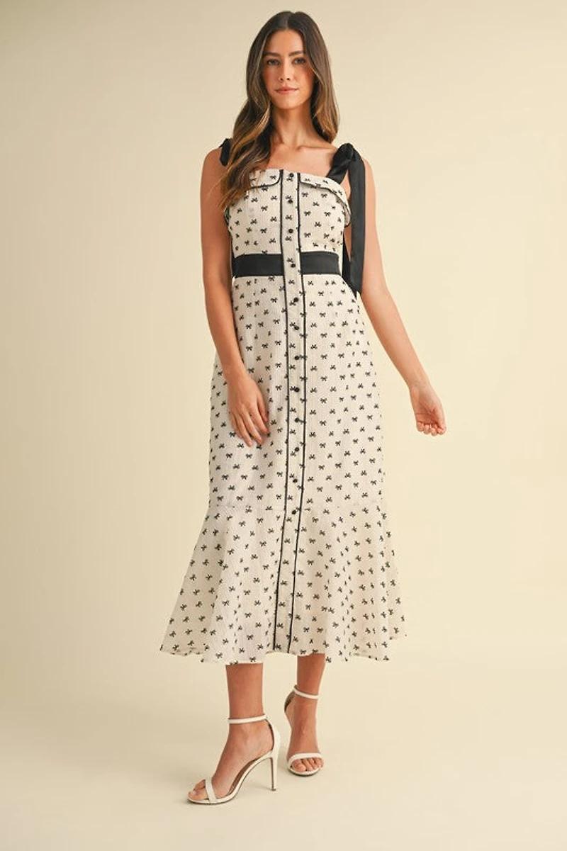 White & Black Bow Maxi