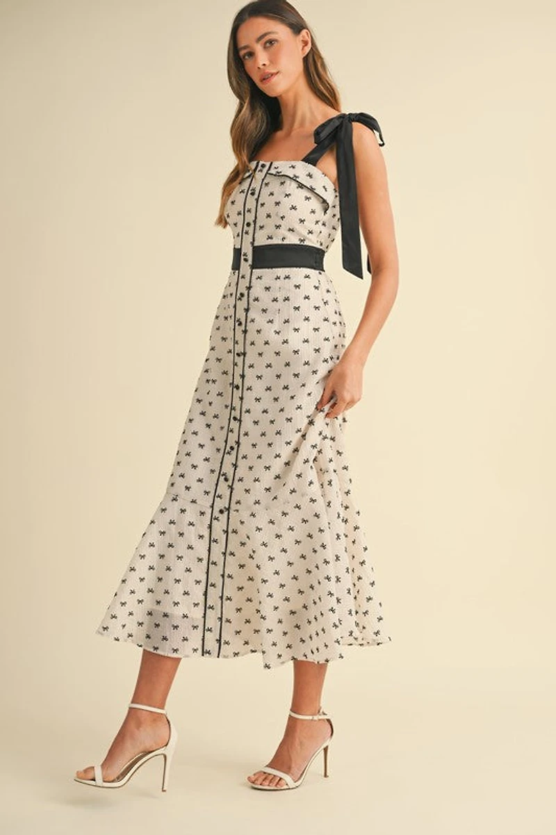 White & Black Bow Maxi