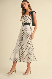 White & Black Bow Maxi