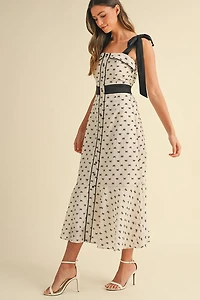 White & Black Bow Maxi