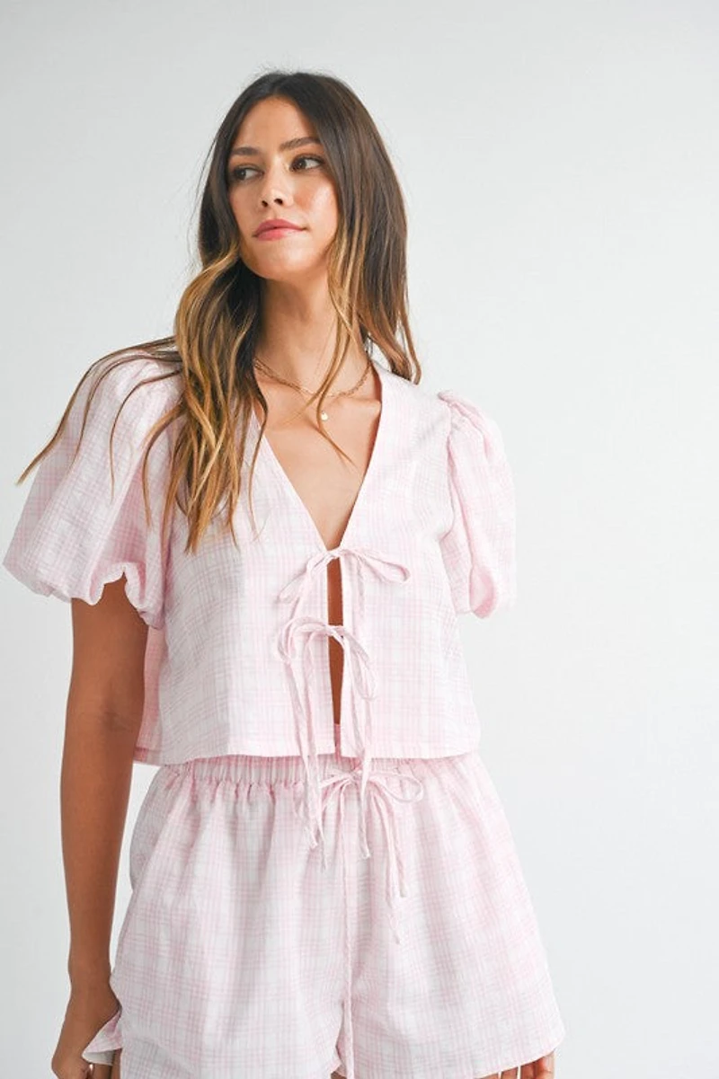 Pink Bubble Short Sleeve Top & Set