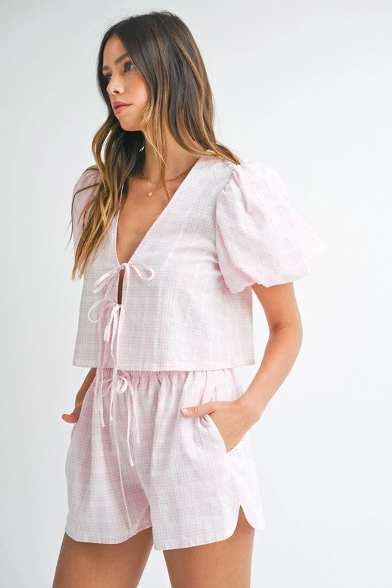 Pink Bubble Short Sleeve Top & Set