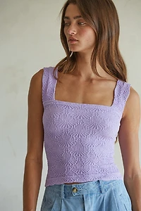 Purple Floral Seamless Tank Top