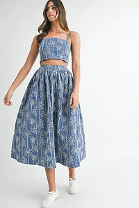 Floral Tube Top & Midi Skirt