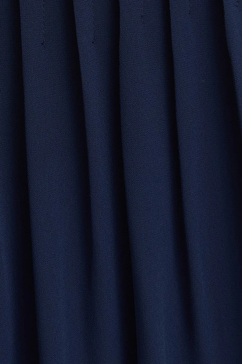Navy Tie Shoulder Maxi Dress