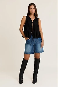 Black Tie Detail Top