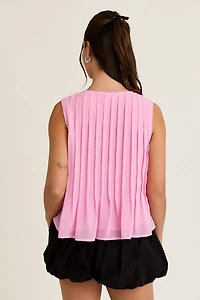 Pink Tie Detail Top