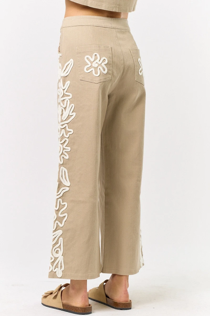 Cord Detailed Denim Pant