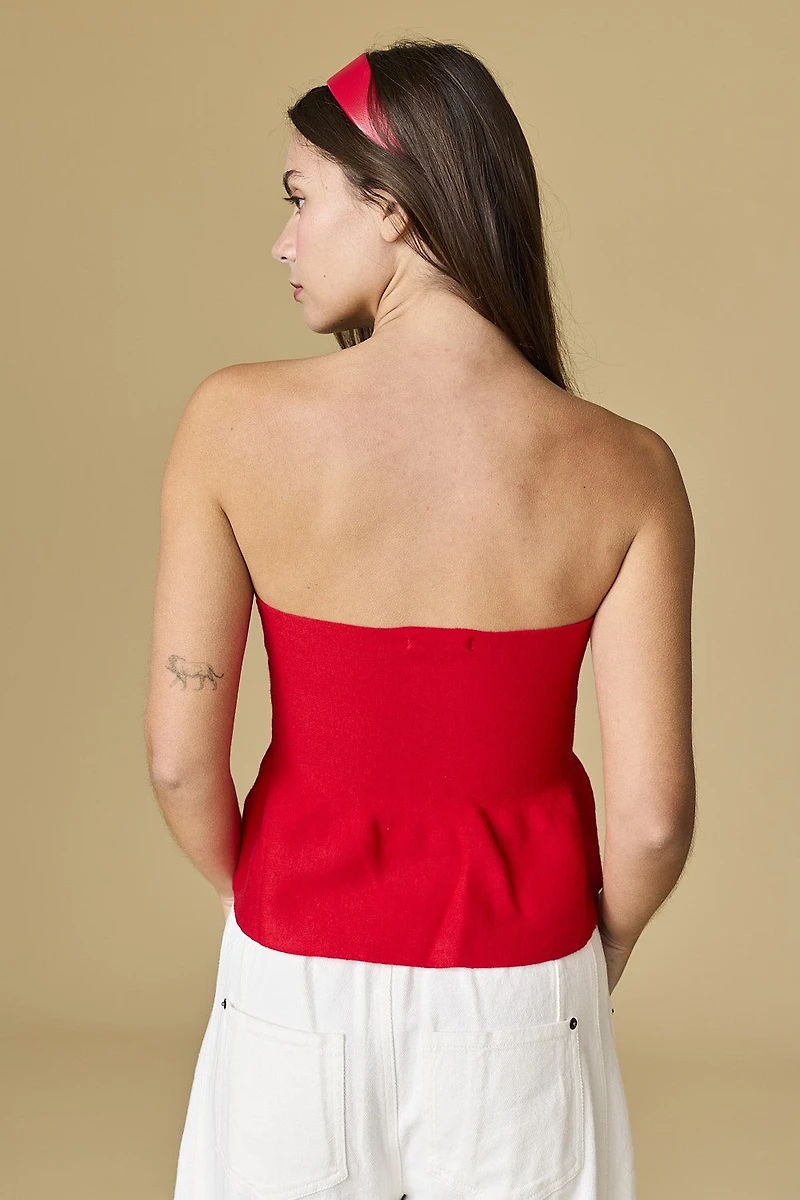 Red Ellie Strapless Top