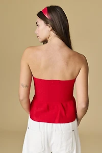 Red Ellie Strapless Top