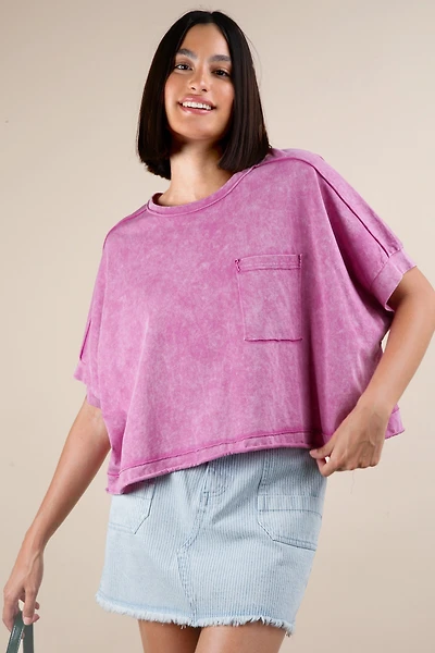 Mineral Washed Oversized Top