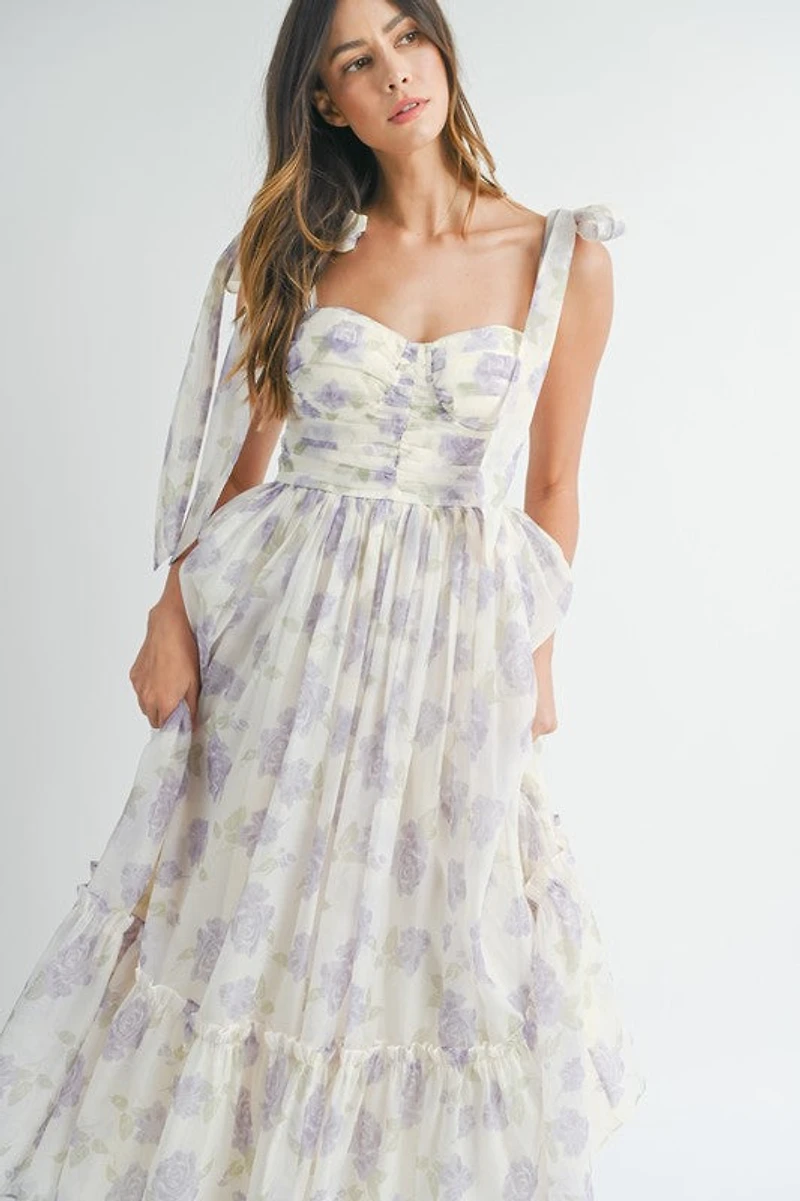 Lavender Tiered Midi Dress