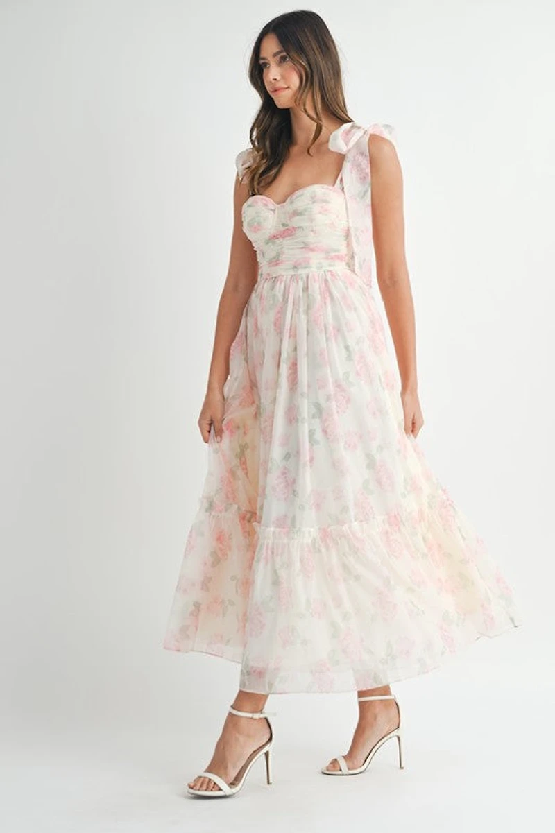 Pink Tiered Midi Dress