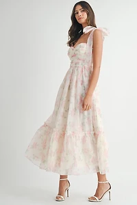 Pink Tiered Midi Dress