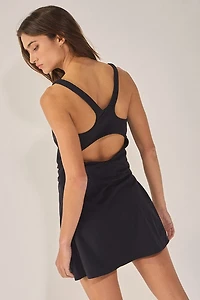Black Open Back Sporty Dress