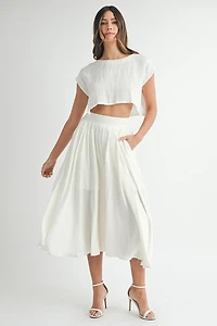 Crop Top & Midi Skirt Set