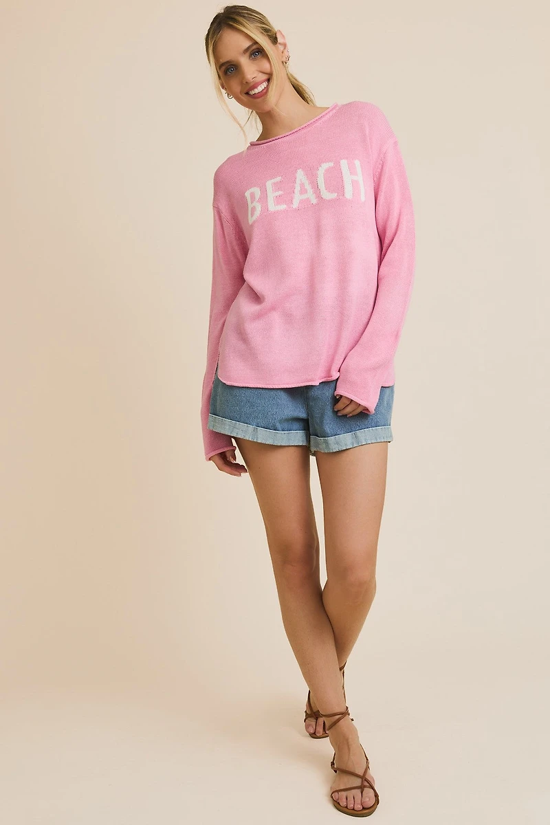 Pink BEACH Lightweight Sweater