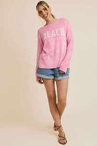 Pink BEACH Lightweight Sweater