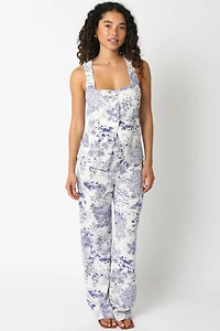 Button Blue Floral Top