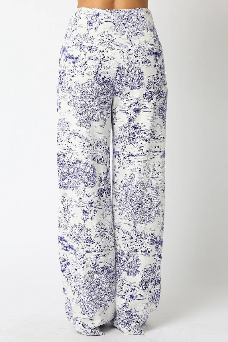 Blue Floral Pants
