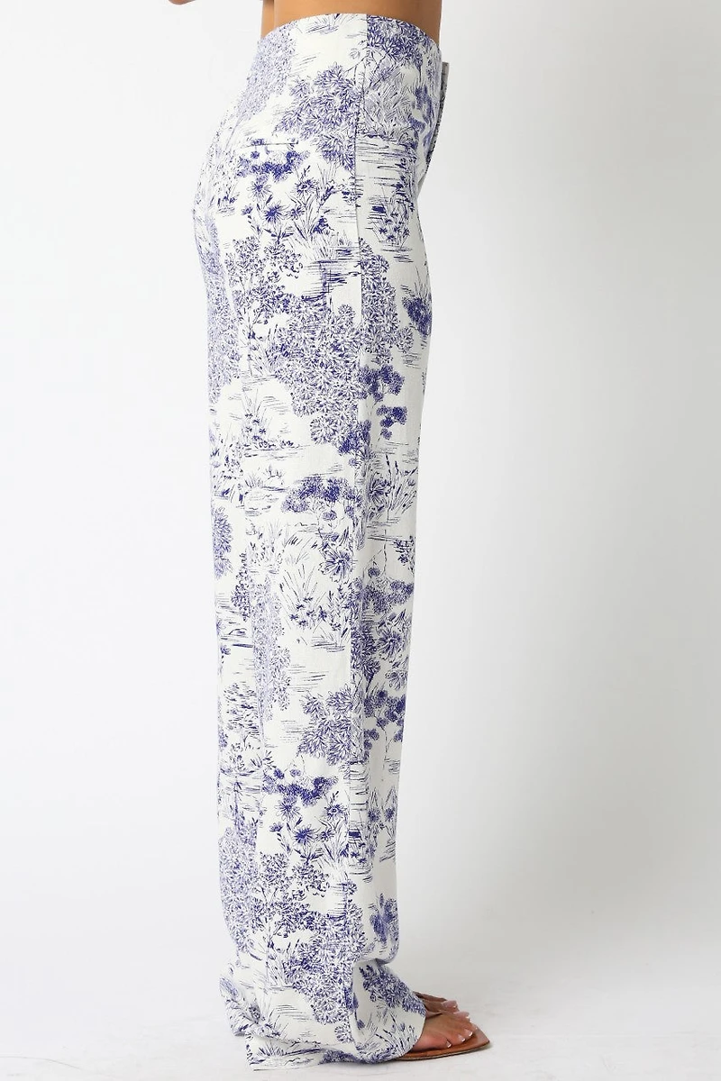 Blue Floral Pants