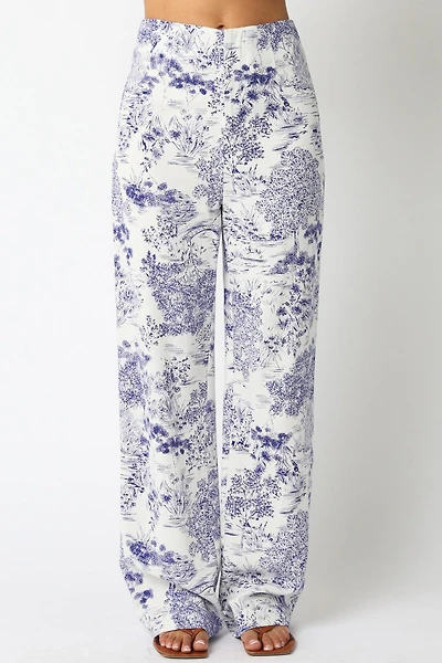 Blue Floral Pants