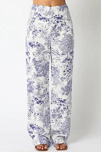 Blue Floral Pants