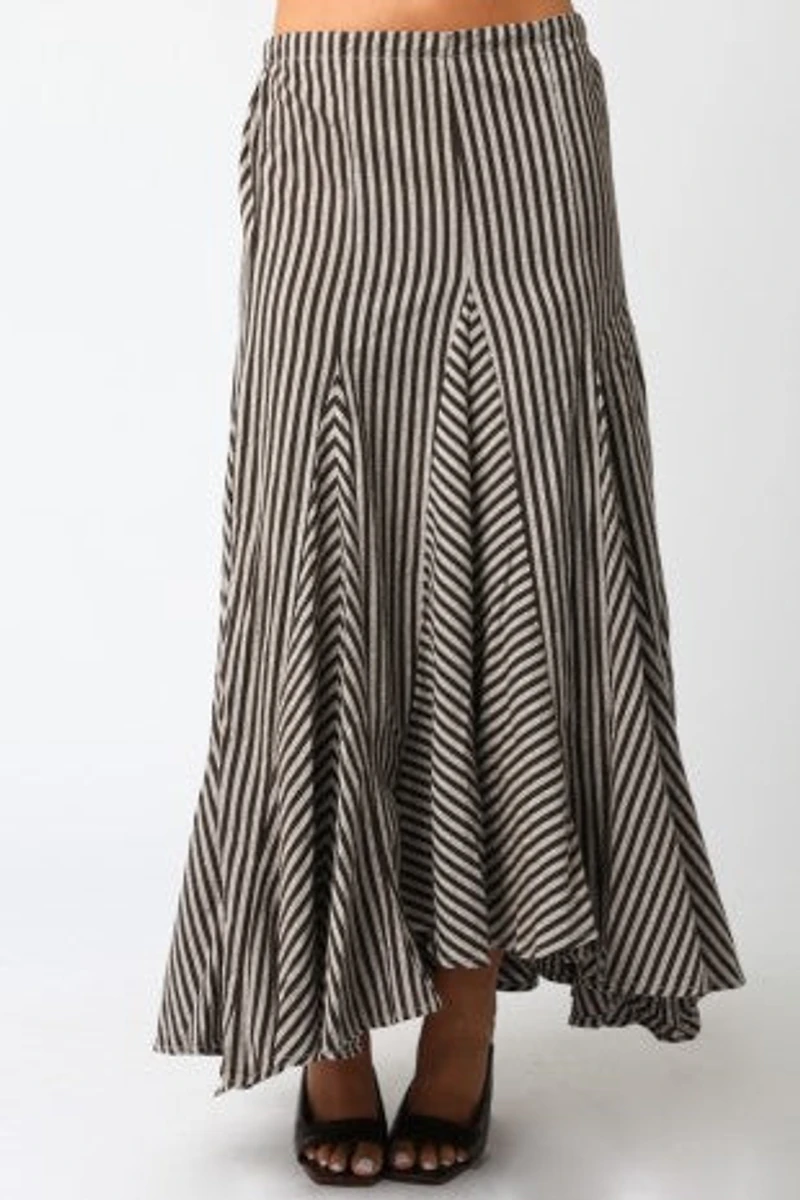 Brown Nava Stripe Maxi Skirt