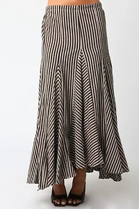 Brown Nava Stripe Maxi Skirt