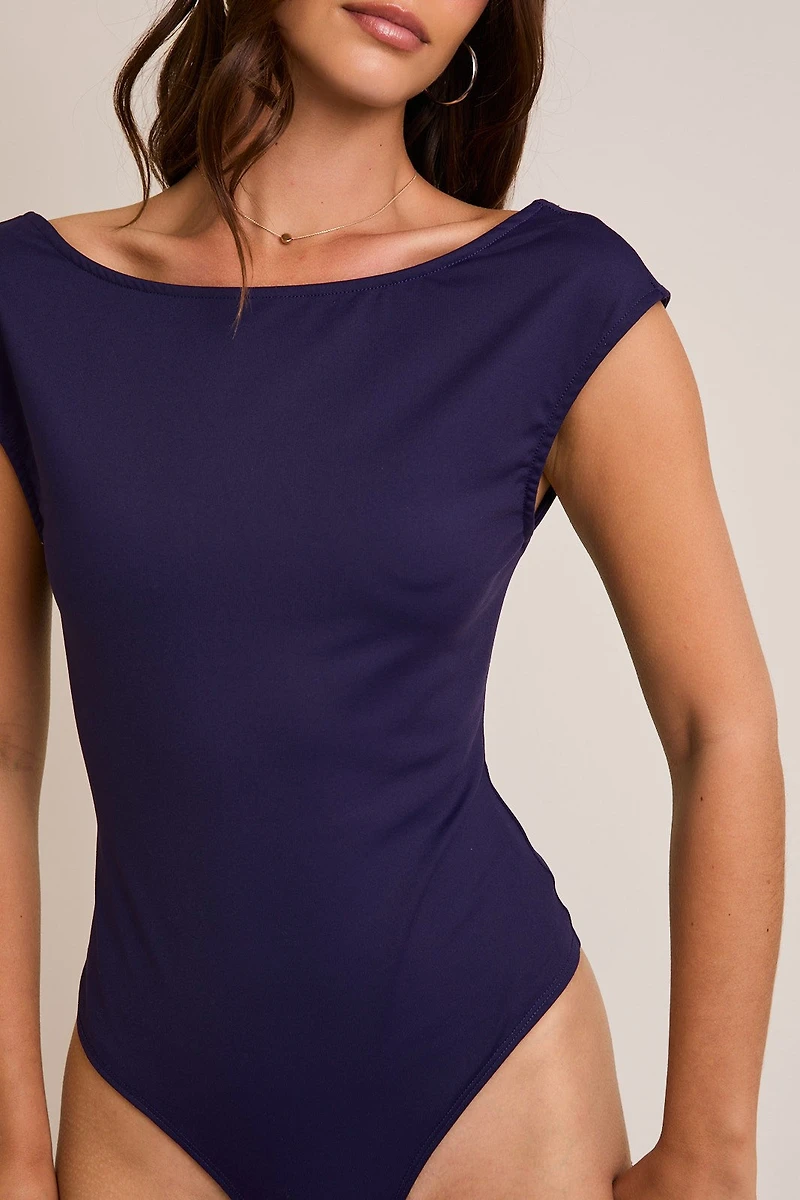 Navy Open Back Bodysuit