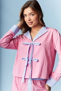 Pink & Pinstripe Front Tie Set