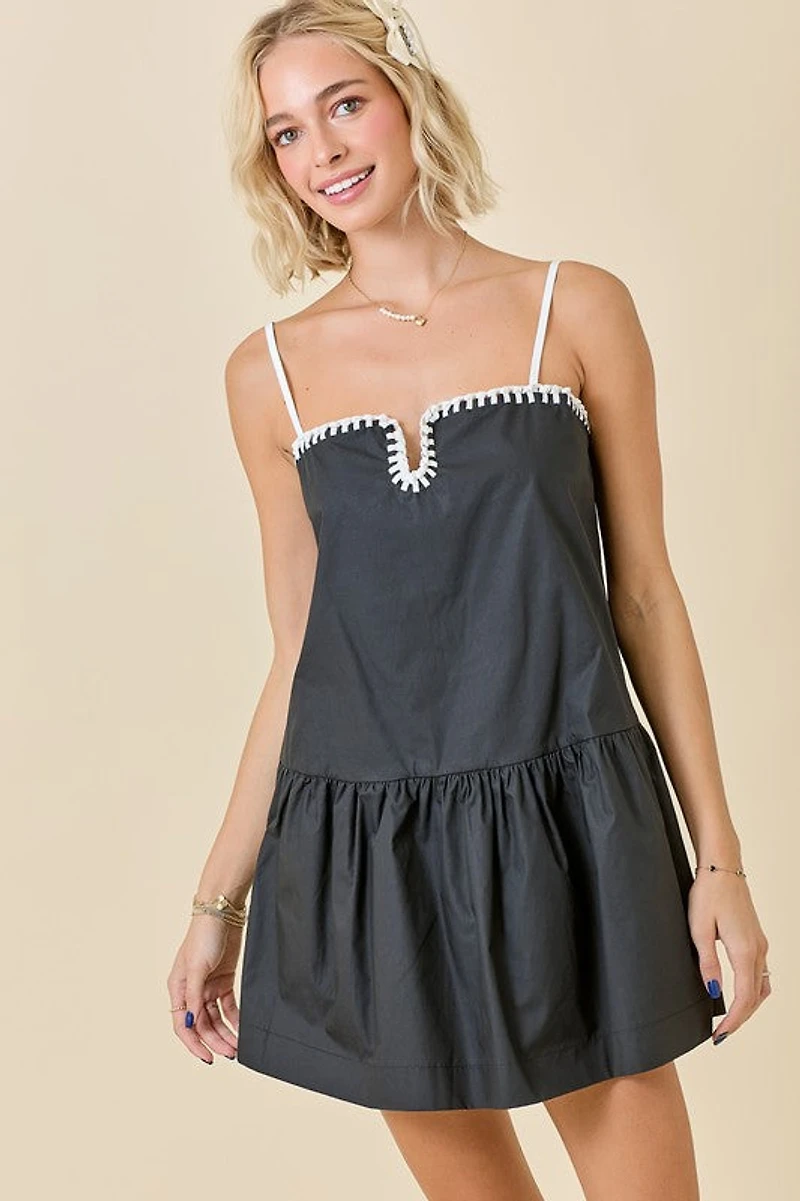 Drop Waist Dress & Knotted Edge Detail