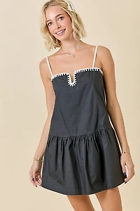 Drop Waist Dress & Knotted Edge Detail