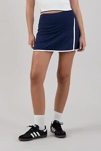 Navy Wrap Tennis Mini Skirt