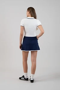 Navy Wrap Tennis Mini Skirt