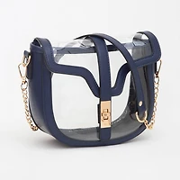 Clear Transparent Saddle Bag
: Black