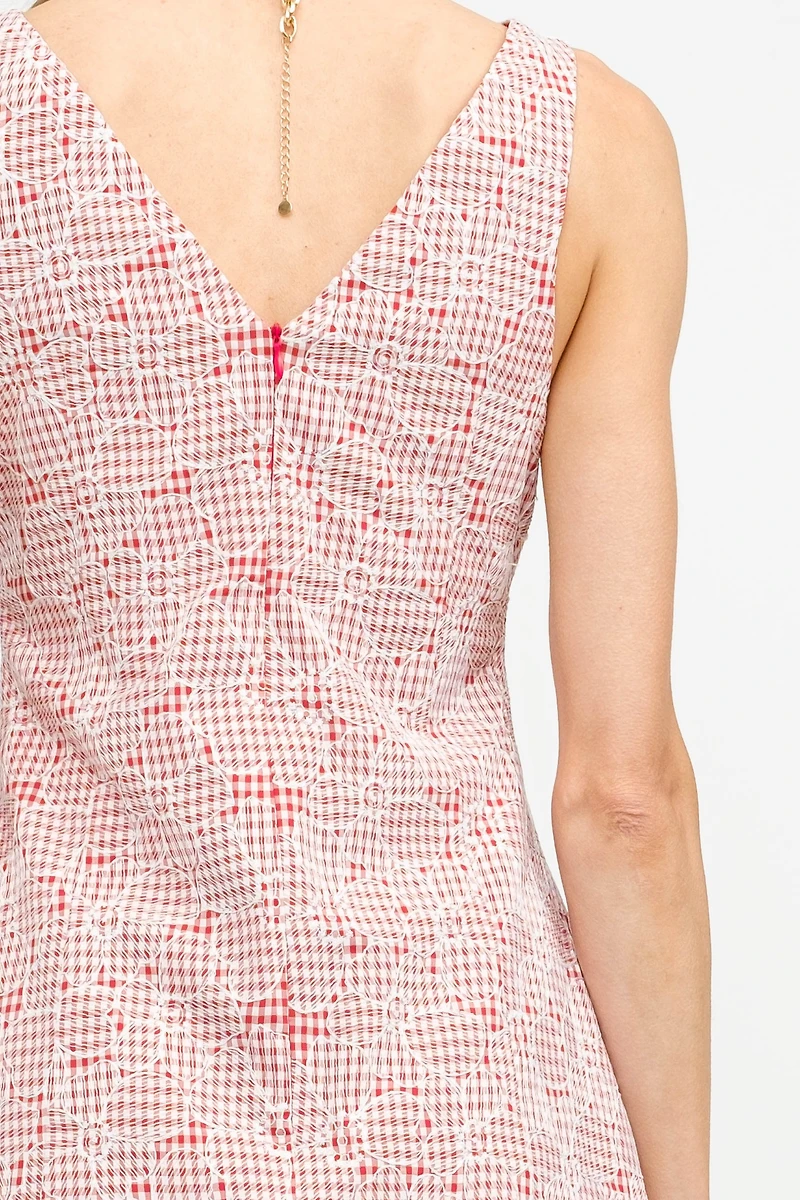 Embroidered Mini Dress
