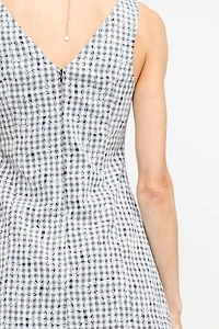 Black Embroidered Mini Dress